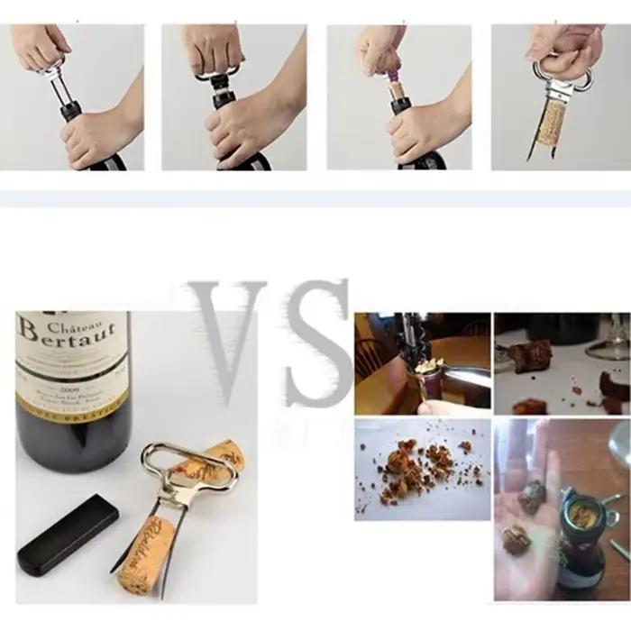 Ouvre-bouteille de vin Portable, pompes en acier inoxydable, tire-bouchon en liège, outil de Type po