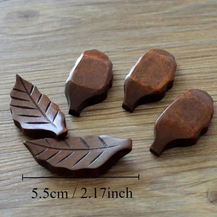 Porte-baguettes en forme de feuille en bois naturel