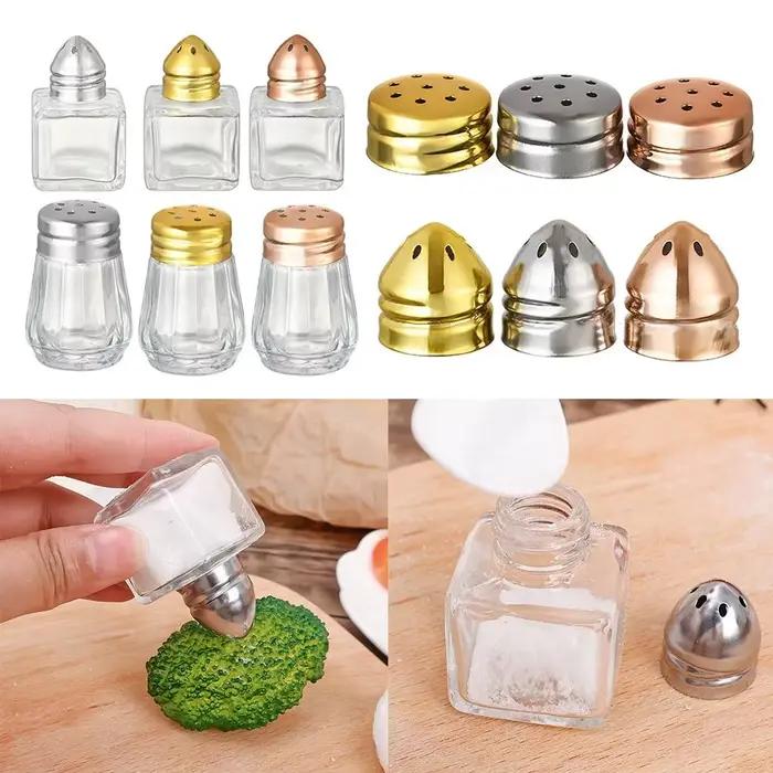 Mini bouteille d'assaisonnement en verre avec couvercle, bocaux à épices pour barbecue, salière à épices Belle, récipient de stockage des aliments, fournitures de cuisine, 10 ml, 15ml