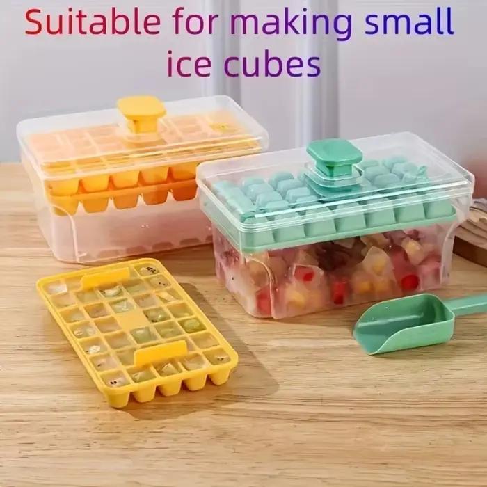 Bac à glaçons 68 compartiments avec couvercle et boîte de rangement, moule à glaçons réutilisable à démoulage facile pour la fabrication de glace au congélateur