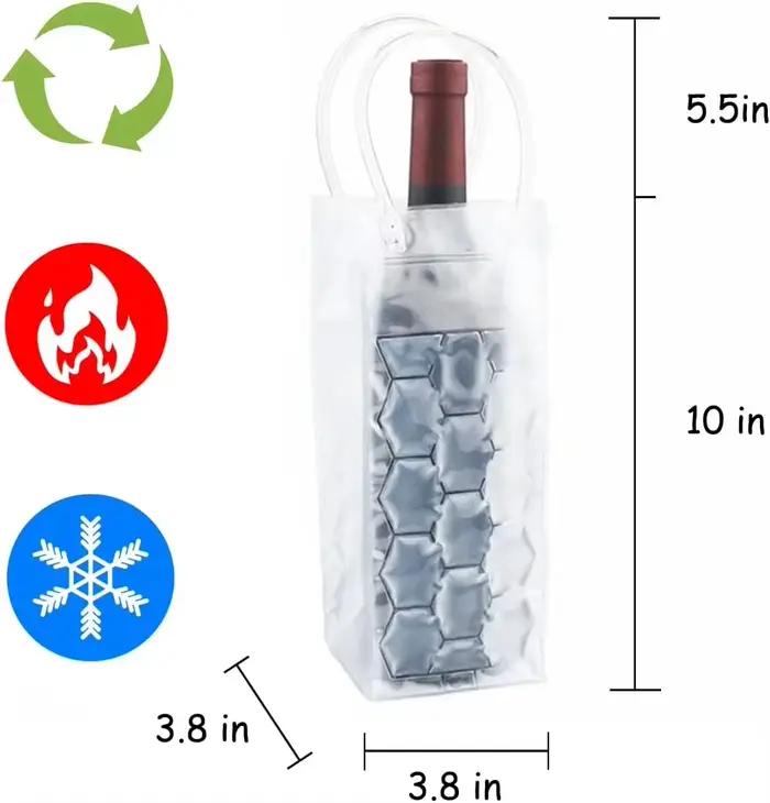 Sac à vin glacé support de refroidissement en gel seau à glace réfrigérateur pour bar boissons fraîches occasions spéciales événements festifs