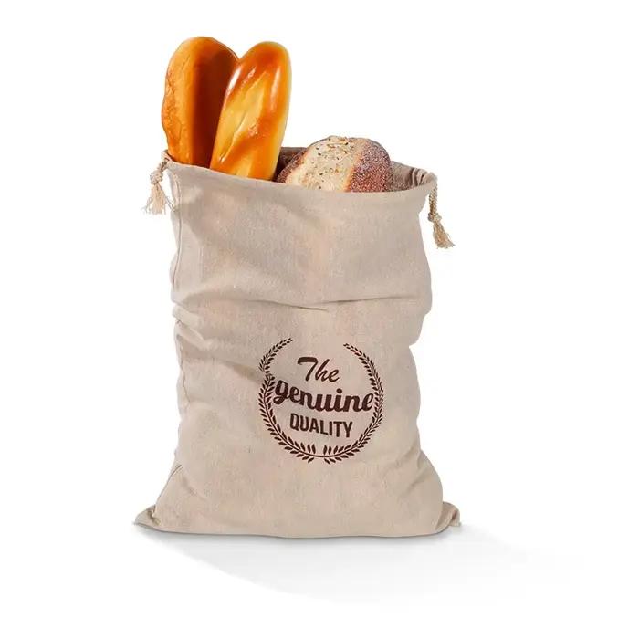 Sacs à pain en lin, sac réutilisable à cordon pour pain