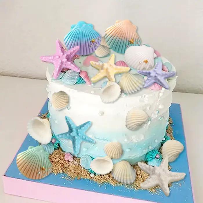 Décorations de gâteau côtier coquillages de mer décor