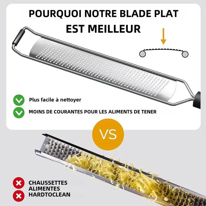 Râpe à zeste de citron de qualité supérieure avec dents parfaitement inclinées
