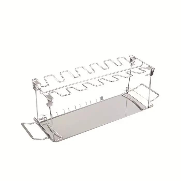 Support à cuisses de poulet pliable en acier inoxydable pour barbecues et grillades modernes multifonctionnels et respectueux de l'environnement