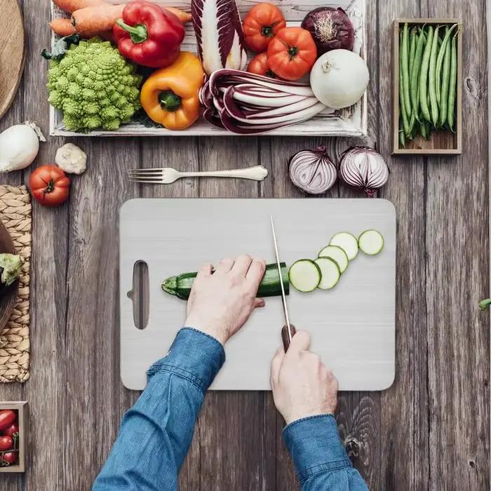 Tablettes De Coupe Pour Cuisine En Acier Inoxydable 304 Antidérapantes Épaisses Double Face De Grade Alimentaire