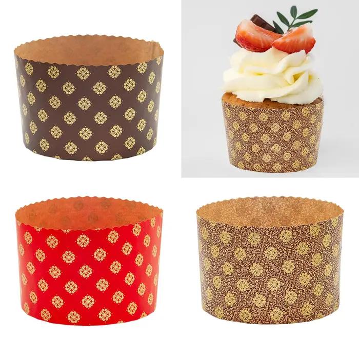 100x plateaux en papier pour panettone, moules à cupcakes pour anniversaire et Noël