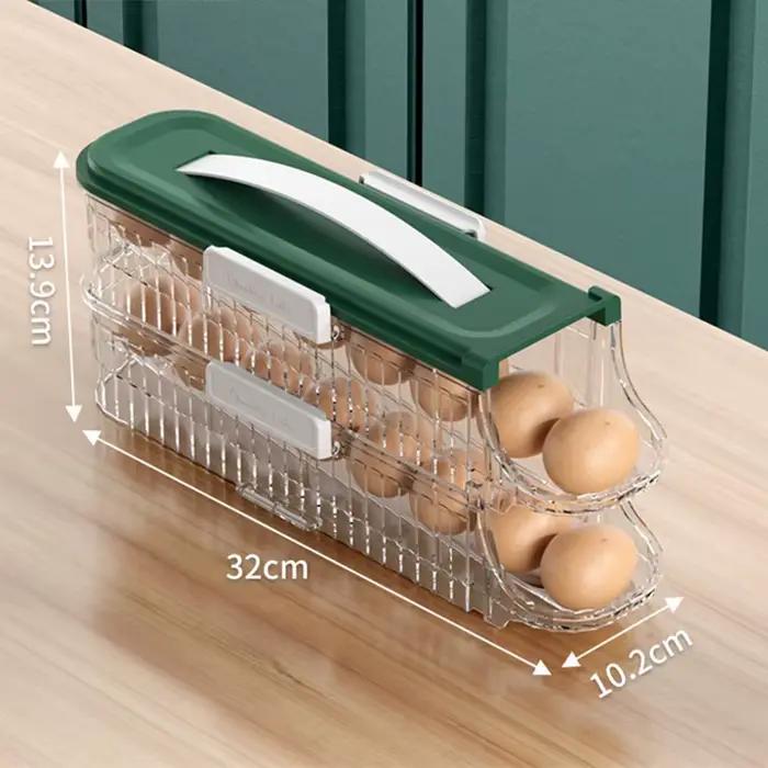 Boîte à Œufs Élégante Pour Rangement Pratique et Organisé Cuisine Hermétique Conteneur Alimentaire Défilement Automatique