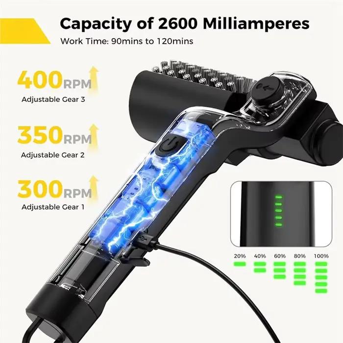 Brosse de nettoyage électrique sans fil pour barbecue