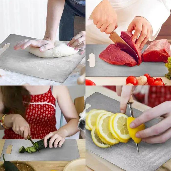 Tablettes De Coupe Pour Cuisine En Acier Inoxydable 304 Antidérapantes Épaisses Double Face De Grade Alimentaire