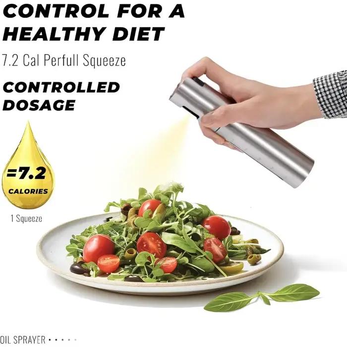 Distributeur de pulvérisateur de bouteille de pulvérisation d'huile d'olive d'acier inoxydable de 100ml avec l'épissure de vinaigre d'échelle pour la cuisine et le barbecue