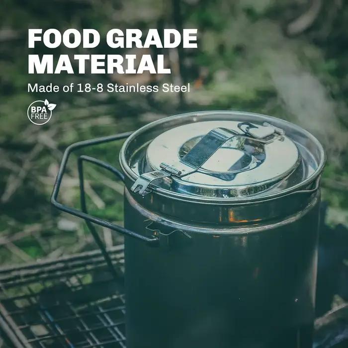 Marmite à vapeur en acier inoxydable multifonctionnelle pour randonnée et camping occasions spéciales cuisine en plein air