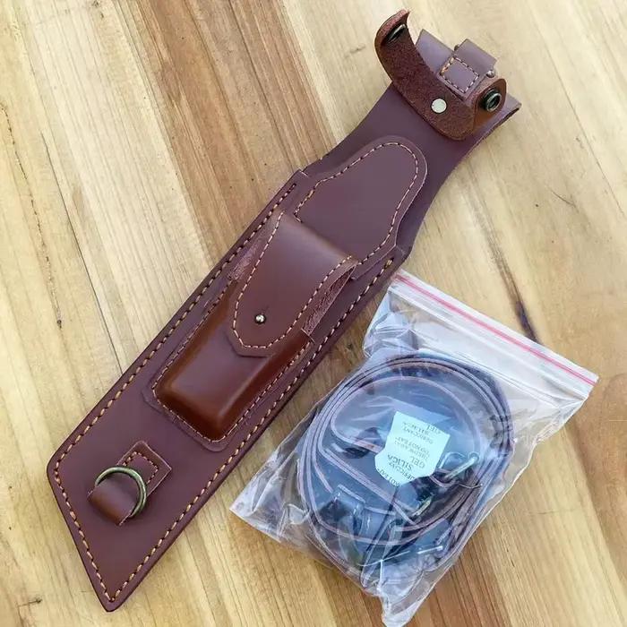 Étui à couteau portable en cuir véritable fait main