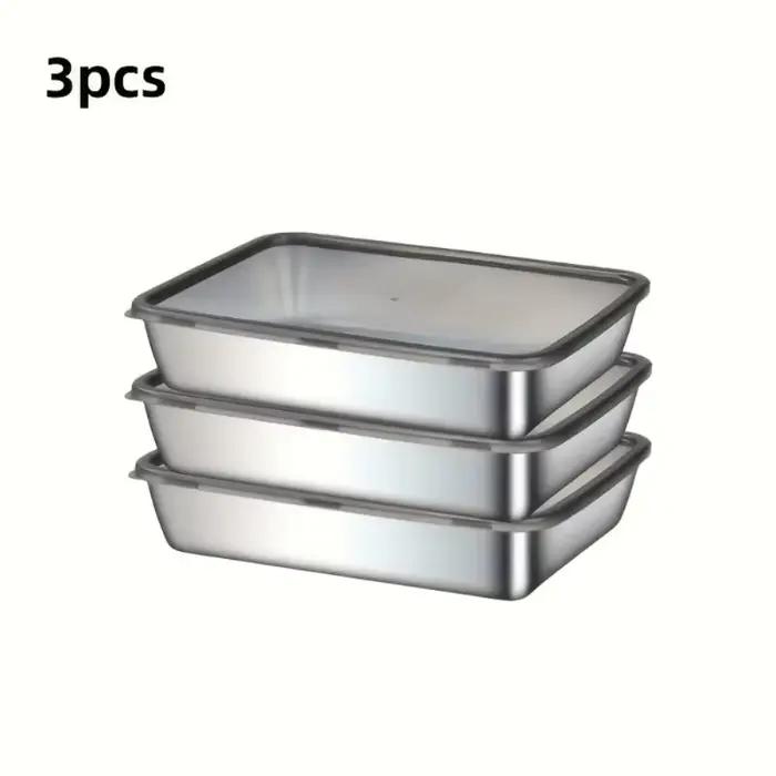 Plateaux de cuisson professionnels en acier inoxydable! 3 pièces avec couvercles – Antiadhésif et facile à nettoyer. Parfait pour rôtir des légumes/carne. Grade maison et restaurant