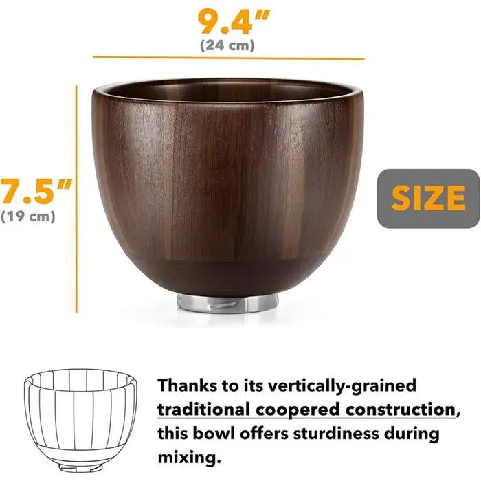 Support pour bols mélangeurs en bois d'acacia A74G - Pour KitchenAid 4
