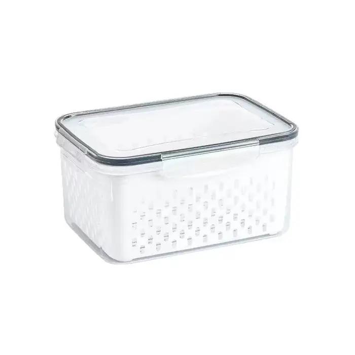 Boîte de rangement pour réfrigérateur organisateur de cuisine avec drainage double couche pour stockage de fruits et légumes frais conteneurs de rangement garde-manger occaions spéciales