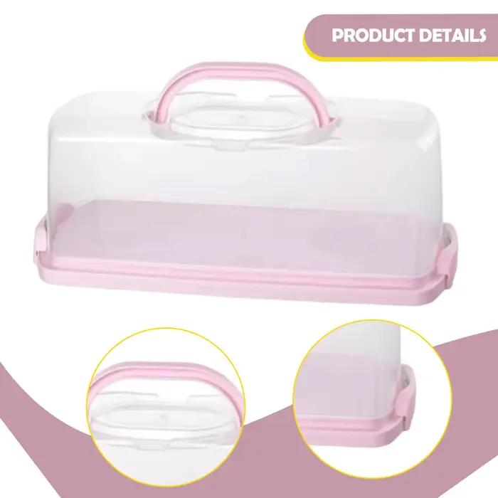 Boîte de rangement portable pour gâteaux avec couvercle transparent