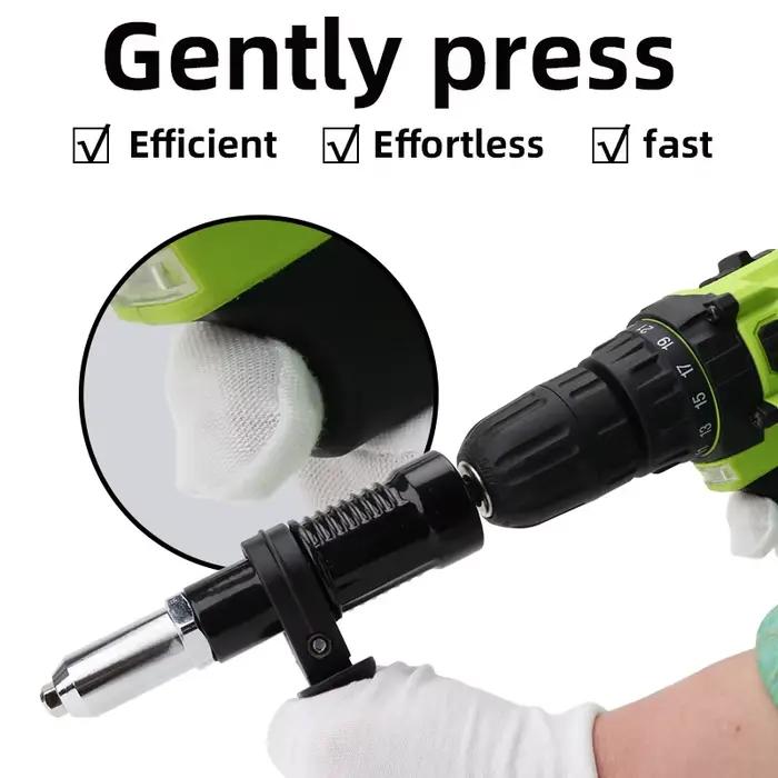 Kit d'adaptateur de pistolet à rivets avec poignée, fixation de perceuse à riveter, outil manuel de rivetage, écrou d'insertion pour perceuse électrique sans fil