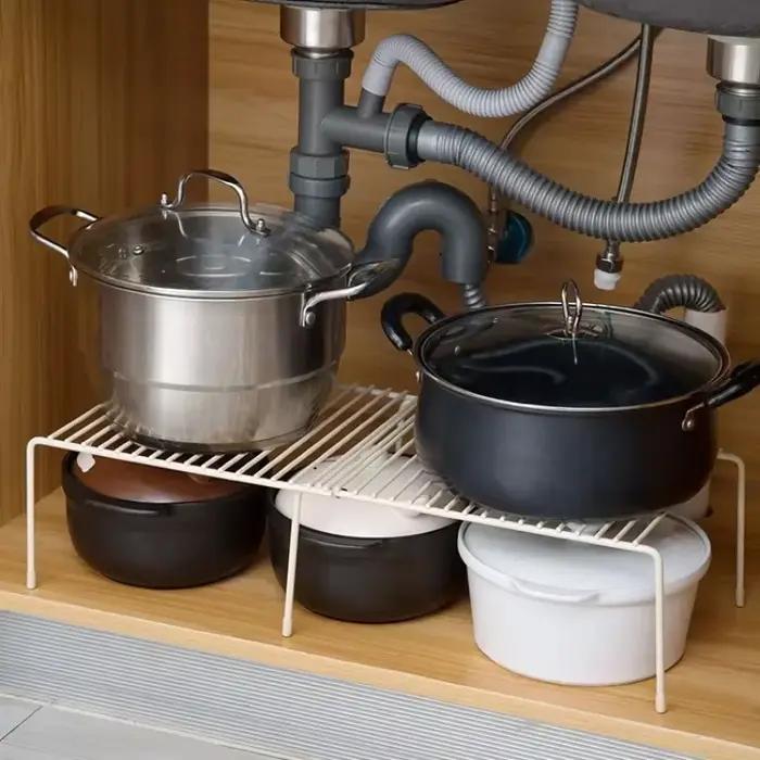 Support d'assaisonnement rétractable en fer – Organisateur d'armoire multifonctionnel avec panier de lavage et porte-cuillère