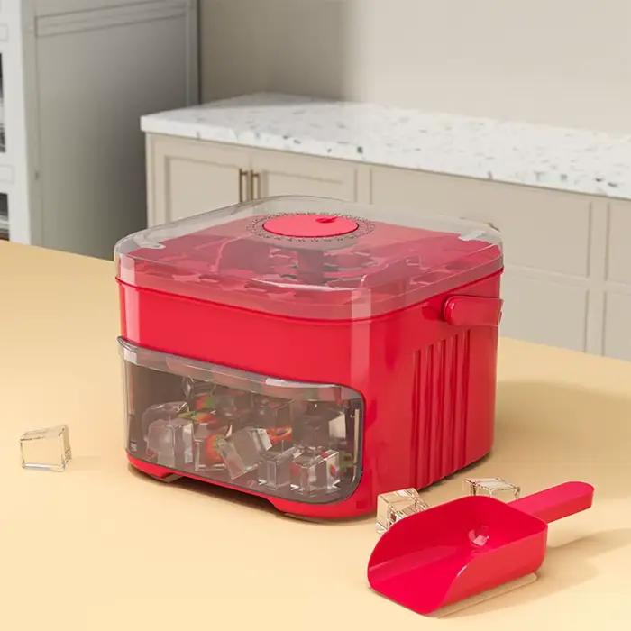 Réfrigérateur domestique à 50 cubes, stockage de glace, boîte à glace, machine à glaçons avec capuchon de presse facile, machine à glaçons Double couche
