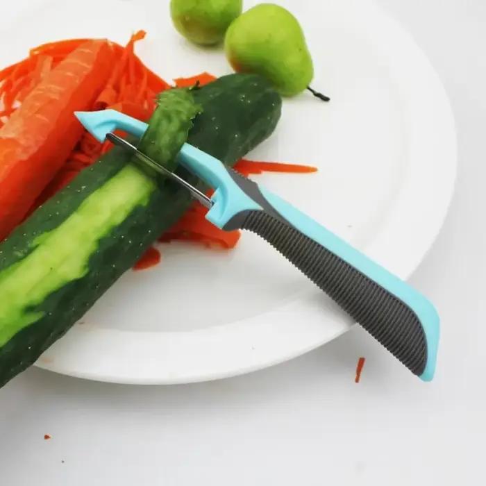 Éplucheur de fruits en acier inoxydable, gadgets de cuisine réutilisables, coupe-fruits, couteau à éplucher