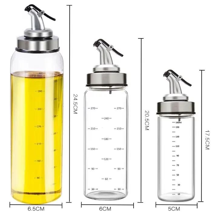 Distributeur d'assaisonnement de cuisine, bouteille de Sauce, bouteilles de rangement en verre pour huile et vinaigre, outils de cuisine créatifs, accessoires