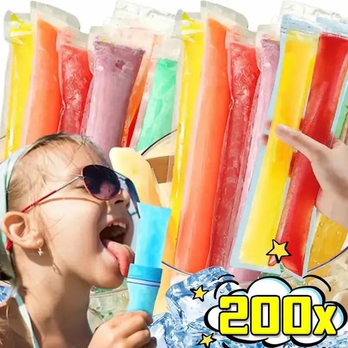 Sacs à crème glacée jetables, 50 à 200 pièces, sacs à glace transparents pour bricolage, jus, yaourt, chocolat, glace, accessoires de cuisine d'été