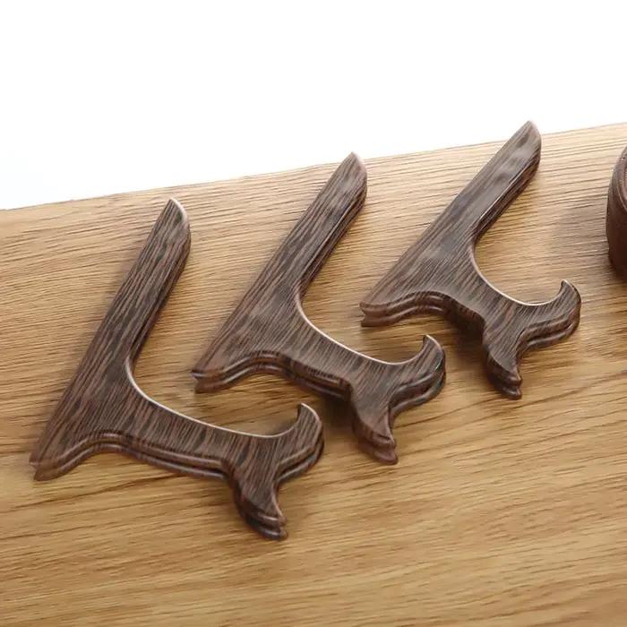 Support de plaque d'aile en bois, plateau d'exposition, aile de poulet, support de plaque en bois, support de gâteau au thé, support d'assiette en céramique, ornement en résine trois l...