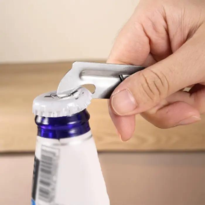 Ouvre-boîte en acier inoxydable multifonctionnel pour canettes et bouteilles occasions spéciales fêtes pique-niques randonnées barbecues cadeau de noel