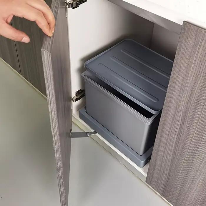 Poubelle à fixation sur porte d'armoire, poubelle dissimulée sous évier, bac à déchets caché pour cuisine, récipient multifonction