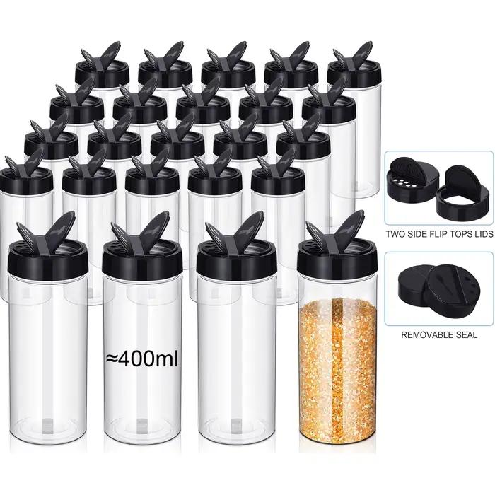 Boîtes à épices transparentes en plastique de 400 ml avec couvercle doseur, contenants à assaisonnements pour la cuisine et le barbecue