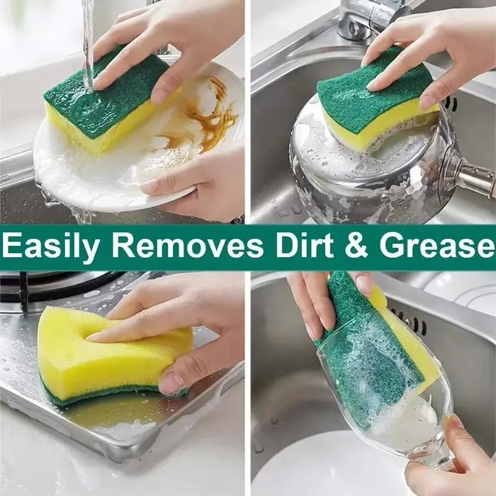 Éponge double face très absorbante, pot de nettoyage magique, brosse de nettoyage antirouille, outil de nettoyage des graisses de cuisine