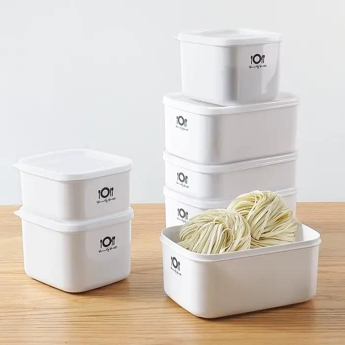 Boîte à déjeuner en plastique de qualité alimentaire étanche pour réfrigérateur et micro-ondes, 1000 ml ou 1400 ml, couleurs argent et orange