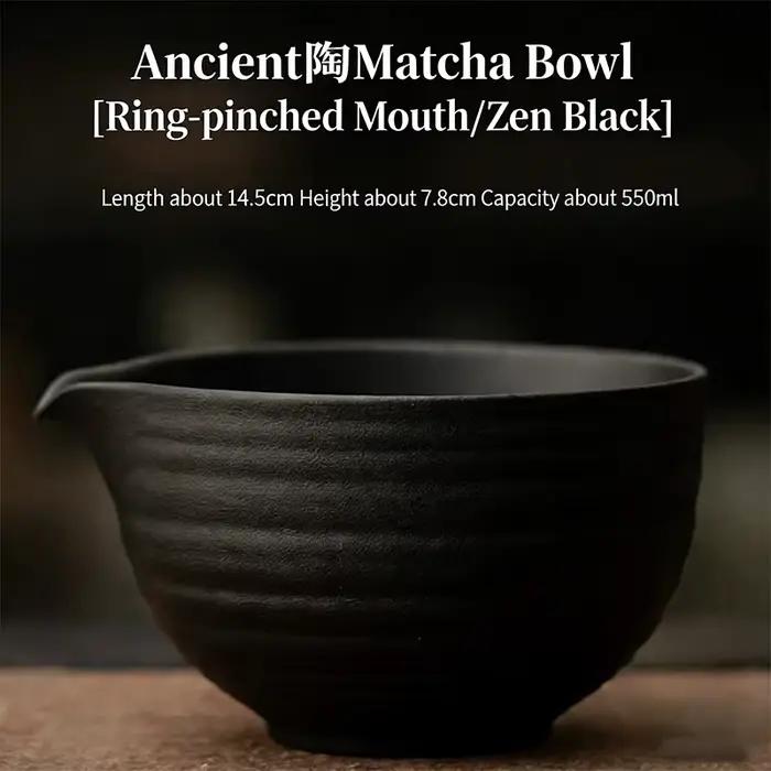 Bol à matcha en poterie ancienne