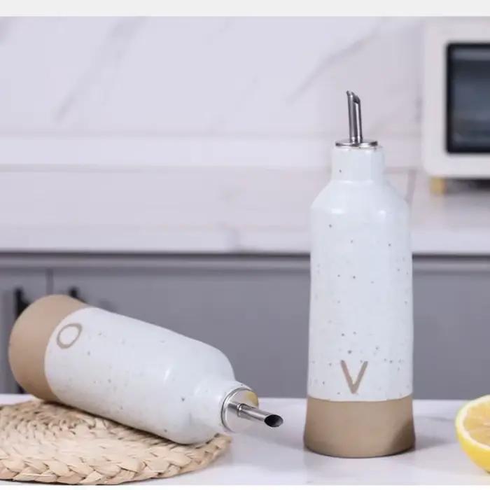 Bouteille d'huile en céramique nordique de 600ml, Pot de vinaigre de Sauce, Pot d'huile moderne, Portable, cuisine domestique, distributeur de Luid, fournitures de cuisine
