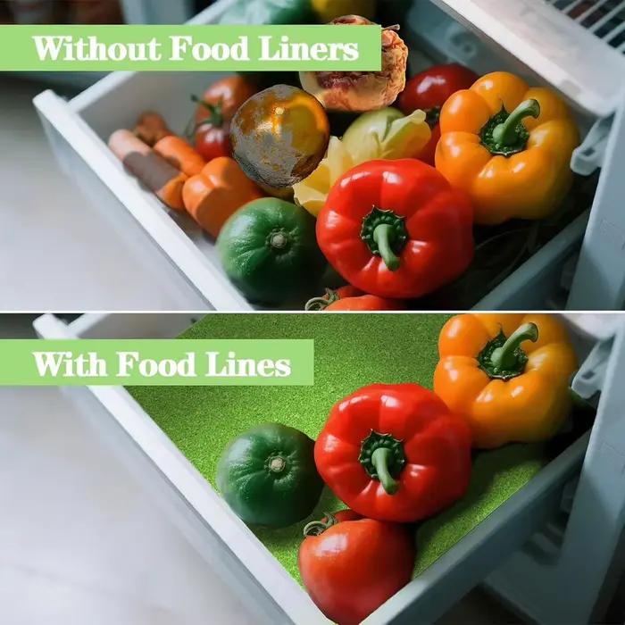Tapis réutilisable pour prolonger la durée de vie des fruits et légumes dans les tiroirs du réfrigérateur – Prévient la dégâts des produits frais – Tapis de protection pour étagères de réfrigérateur