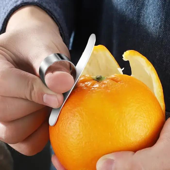 Éplucheur d'orange facile à ouvrir, gadgets de cuisine en acier inoxydable, 2 pièces
