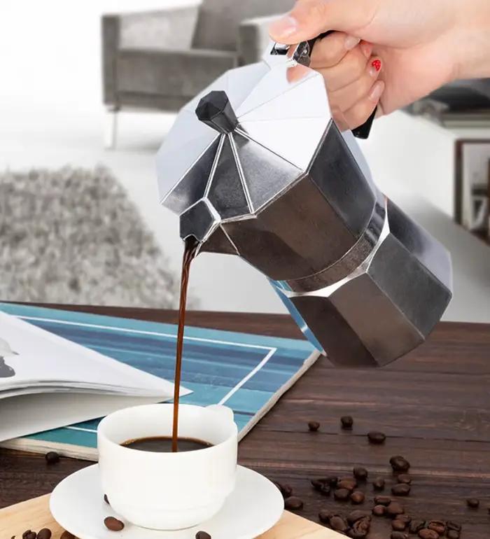 Cafetière expresso en aluminium percolateur cafetière Moka Pots 1 tasse/3 tasse/6 tasse/9 tasse/12 tasse cuisinière cafetière