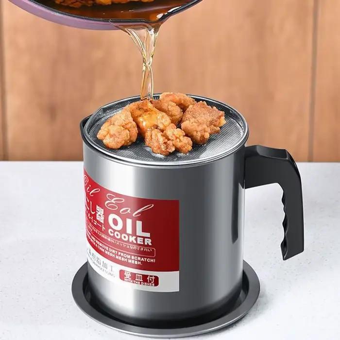 Pot d'huile de cuisson en acier inoxydable