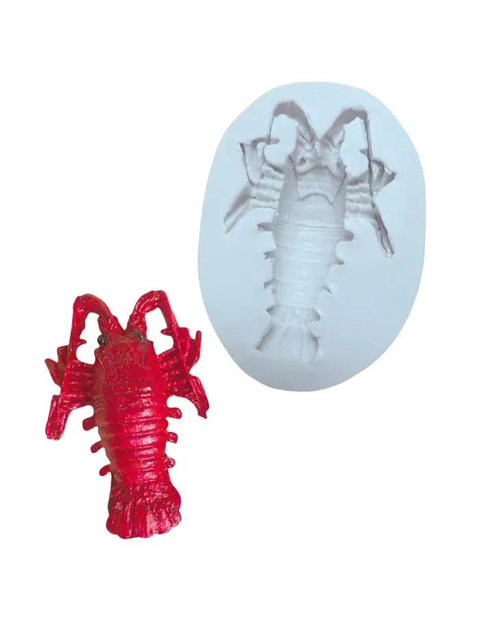 Moule en silicone 3D Homard pour la pâtisserie, outil de cuisine DIY, pour desserts, fondant, résine, crevettes, gâteaux, chocolat et décoration en dentelle