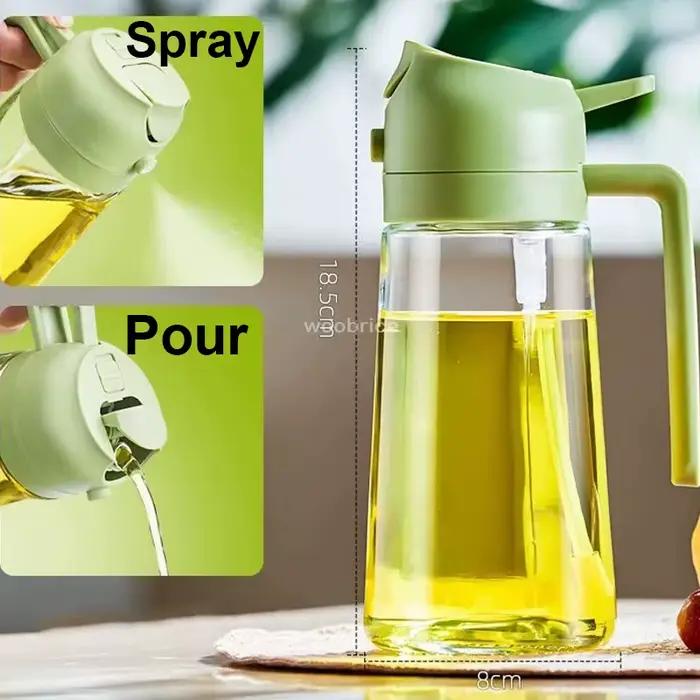 Pulvérisateur de Verser 2 en 1, friteuse de cuisine, bouteille distributrice d'huile de pulvérisation d'air pour huile d'olive, cuisson, friture, barbecue, Camping, grande capacité