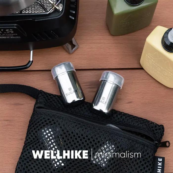 Ensemble de mini-bouteilles à épices WELLHIKE, salière et sucrier portables pour le camping et la randonnée en plein air, récipient à épices hermétique