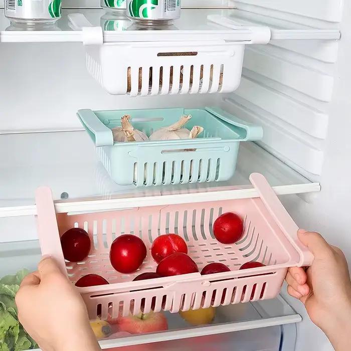 Boîte de rangement pour organisateur de réfrigérateur, tiroir de réfrigérateur multifonctionnel créatif pour fruits, œufs, aliments, conteneur de stockage en plastique, étagère