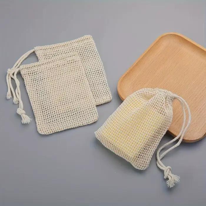 Sac réutilisable et respirant pour économiser le savon, conçu pour le nettoyage, le rasage et les essentiels du voyage du visage, gris clair, pour une peau douce et saine