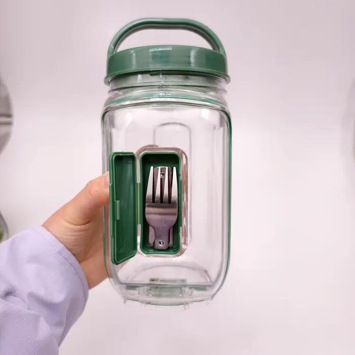 Pot à salade Mason Jar avec ouverture latérale