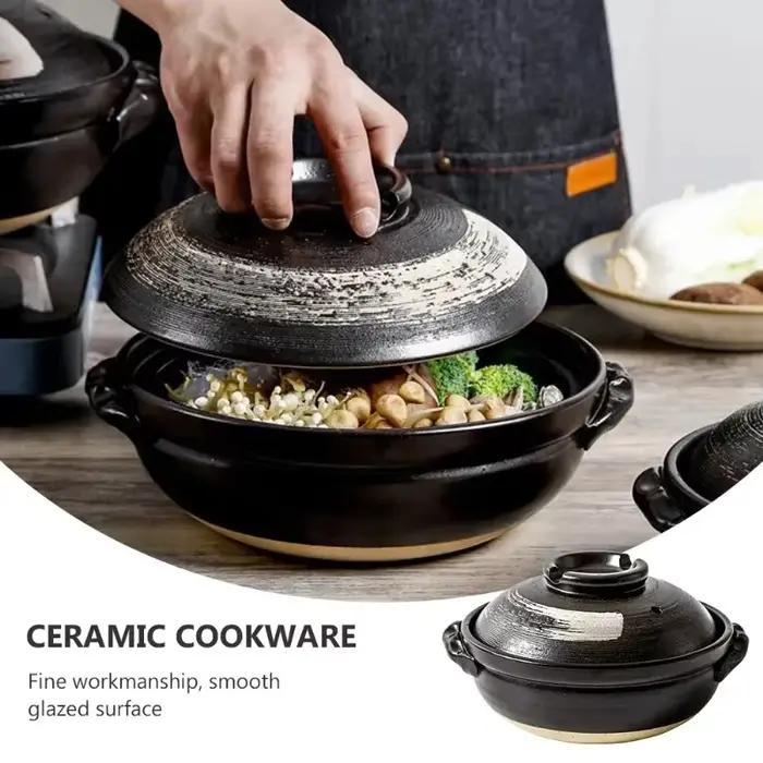 Casserole en céramique émaillée pour cuisinière à induction grande capacité cuisine ragoût soupe ustensile de cuisine occassionnels
