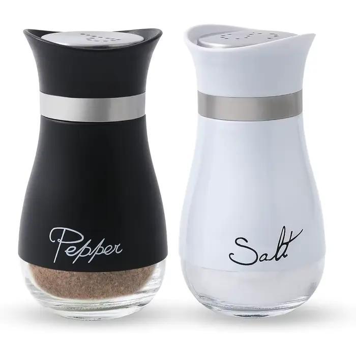 Paquet de 2 saliers et poivrons, pots à épices d'accessoires de cuisine, distributeur d'épices de ferme de 4 onces, scellé pour éviter l'humidité