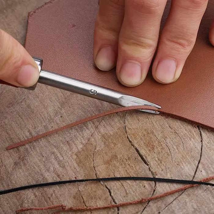 Outil de coupe tranchant en forme de V, couteau en cuir, biseauté de bord, lame en forme de V, coupe-cuir, déchiqueteuse, outils de pelletage en cuir faits à la main, bricolage
