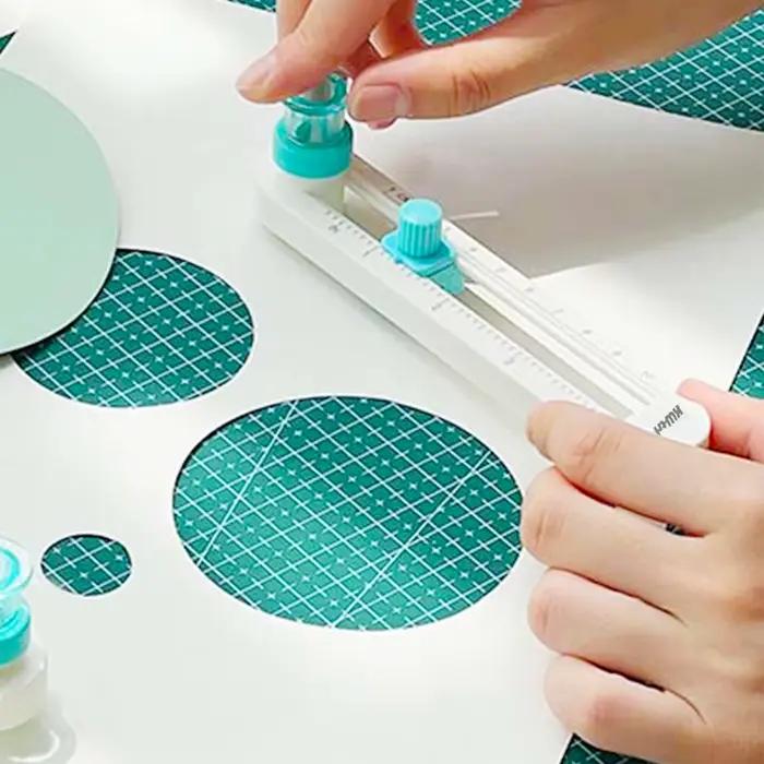 Multifonctionnel 360 °   machine de découpe circulaire portative rotative - avec bouton bleu réglable, fournitures de bureau et scolaires