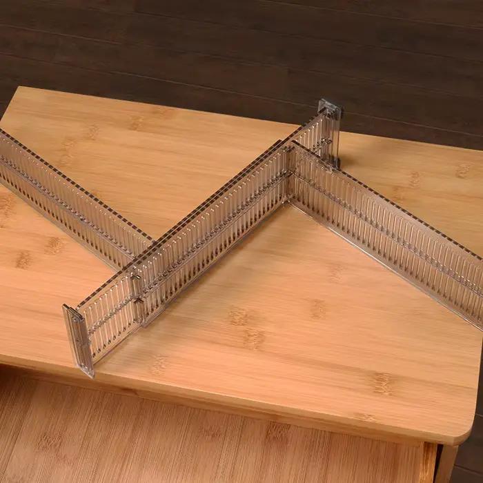 Séparateur de tiroir à clins réglable, 1 paire/ensemble, cloison de séparation, organisateur de rangement Durable, garde-robe, placard, séparateur sans poinçon
